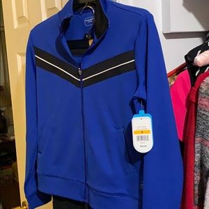 Royal blue zip up jacket by inspired. NWT size small